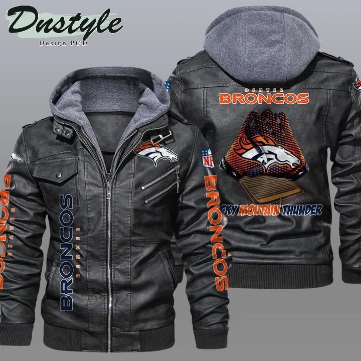 Denver broncos NFL hooded leather jacket