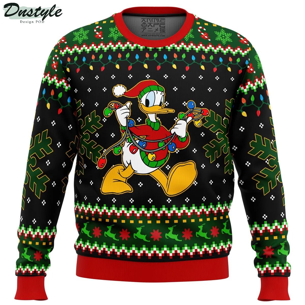 Donald Duck Christmas Lights Ugly Christmas Sweater