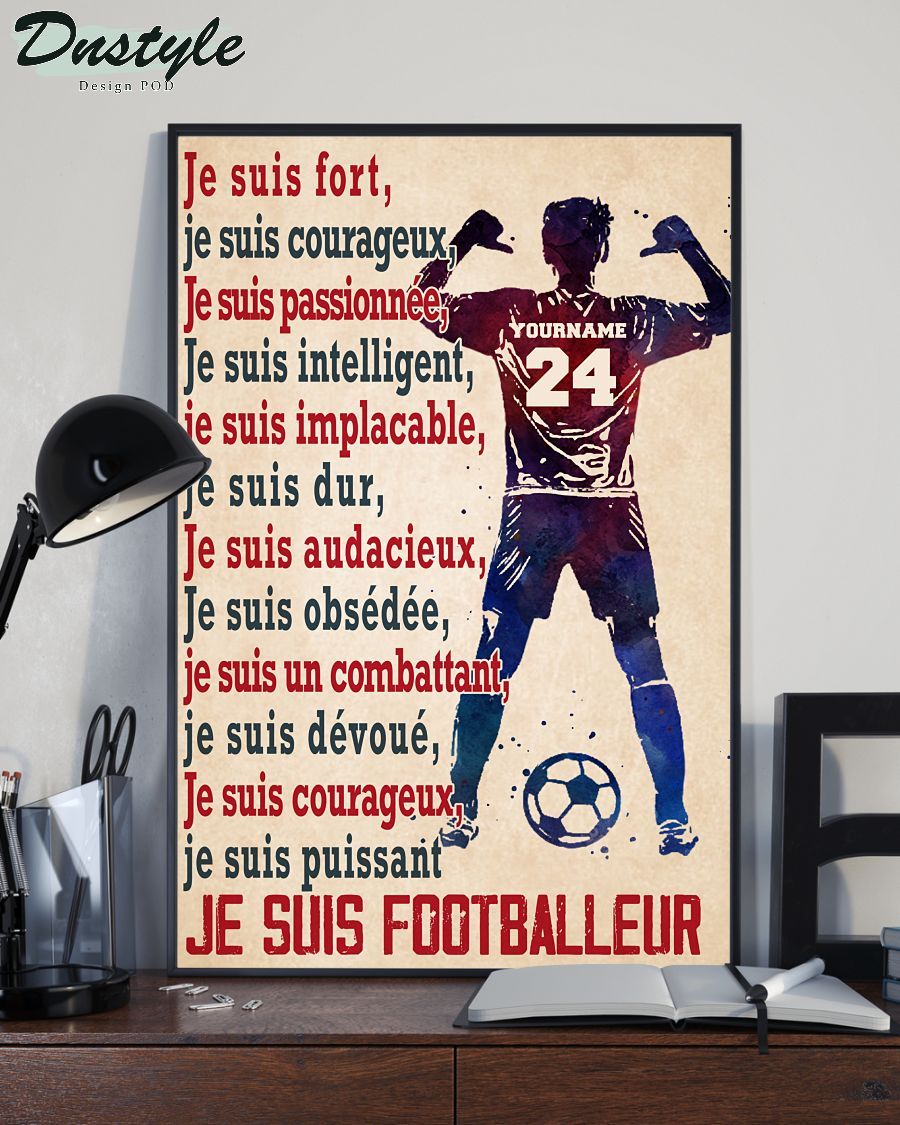 Footballeur Je Suis Fort Personnalisé Poster 1