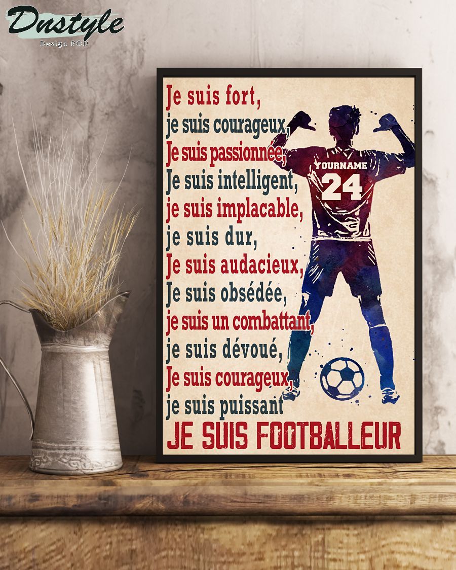 Footballeur Je Suis Fort Personnalisé Poster 2
