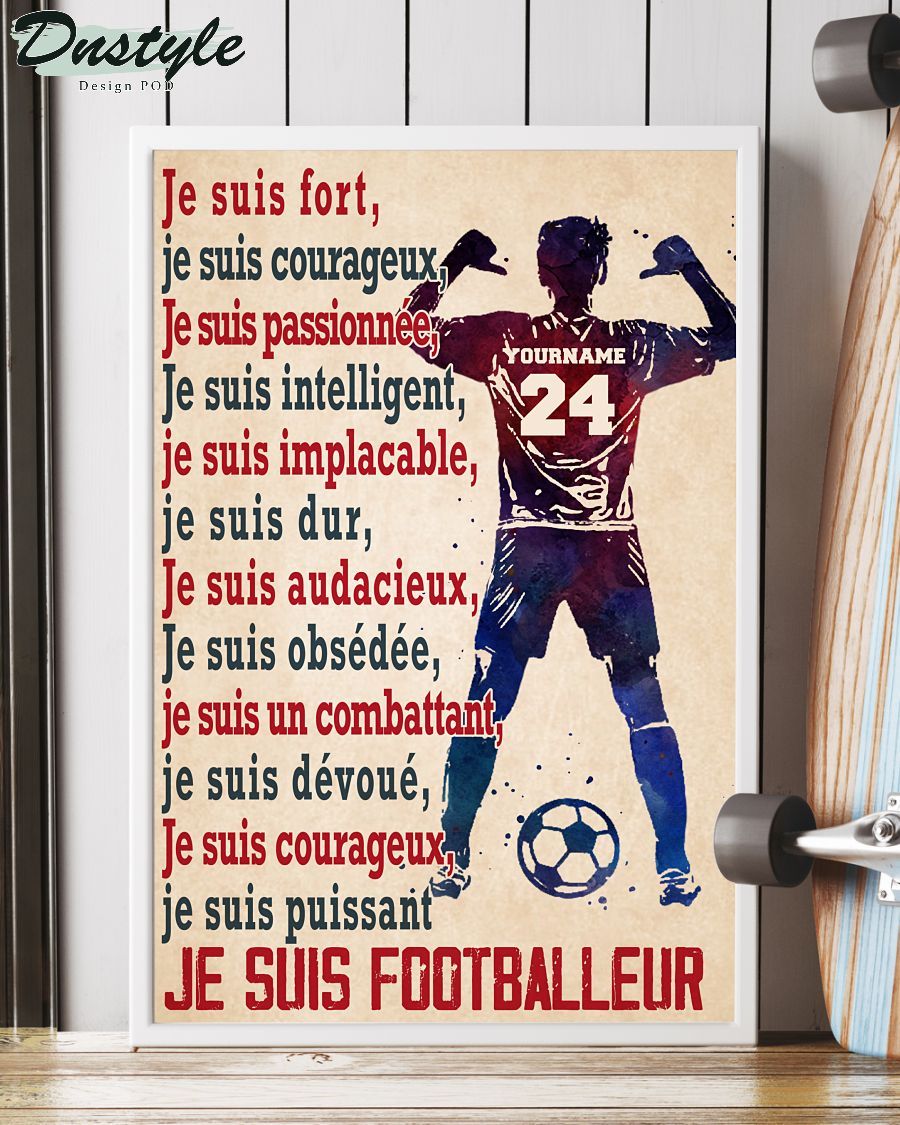 Footballeur Je Suis Fort Personnalisé Poster 3