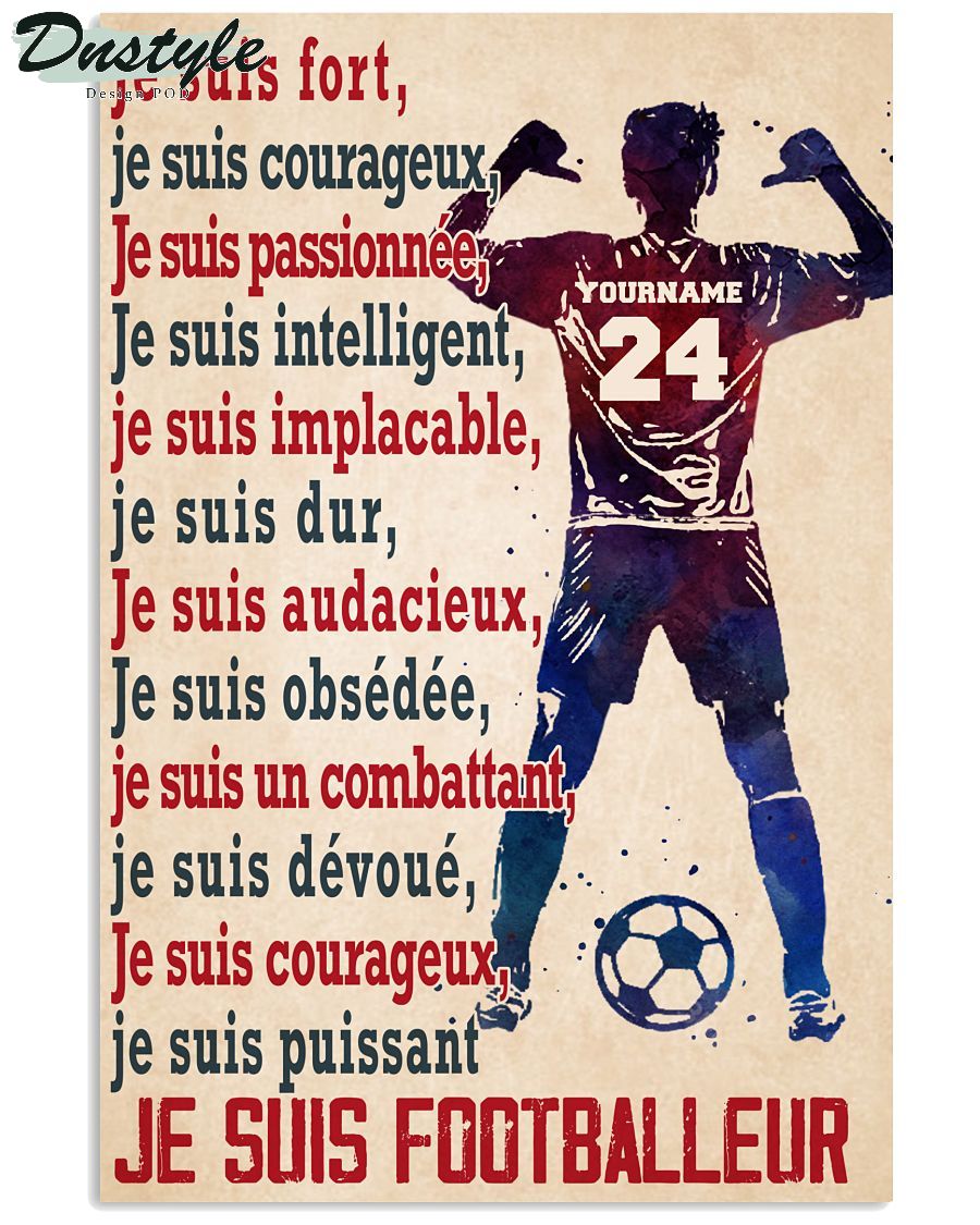 Footballeur Je Suis Fort Personnalisé Poster