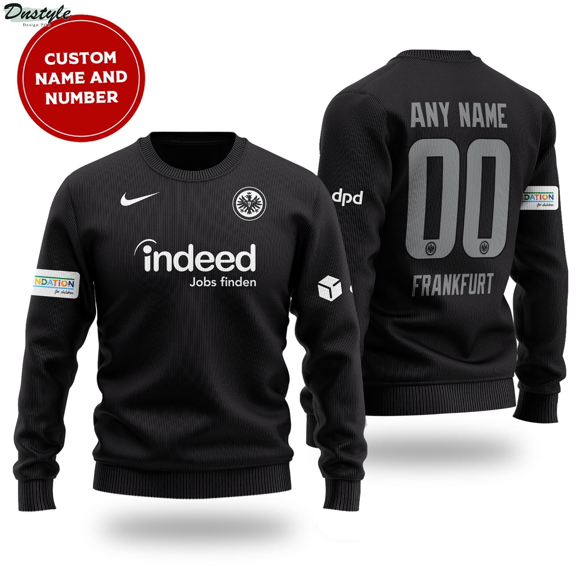 Frankfurt custom name and number ugly sweater