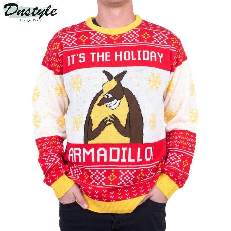 Friends it's the holiday armadillo ugly christmas sweater