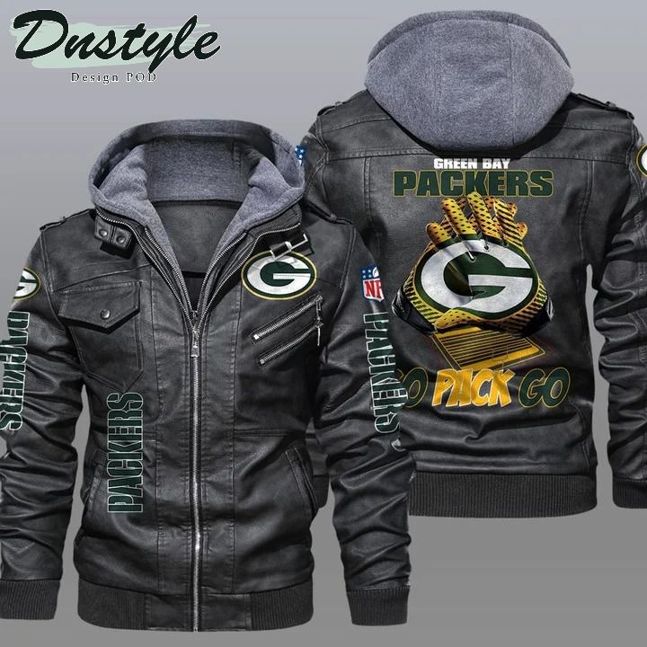 Green bay packers NFL hooded leather jacket
