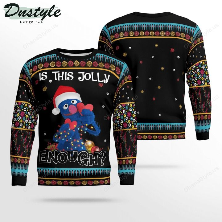 Grover muppet is this jolly enough ugly christmas sweater