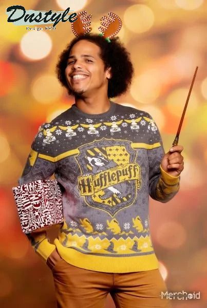 Harry Potter Happy Huffle-Days Hufflepuff Ugly Christmas Sweater 1