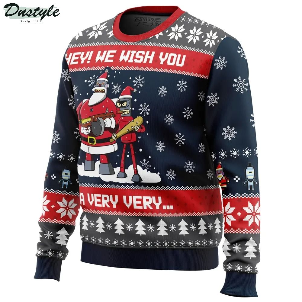 Hey We Wish You a Futurama Ugly Christmas Sweater 1