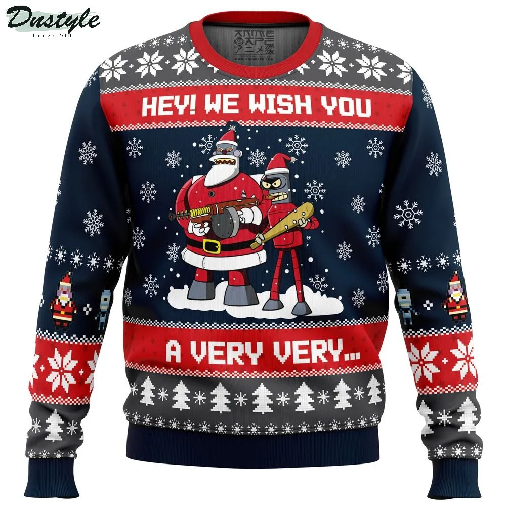 Hey We Wish You a Futurama Ugly Christmas Sweater