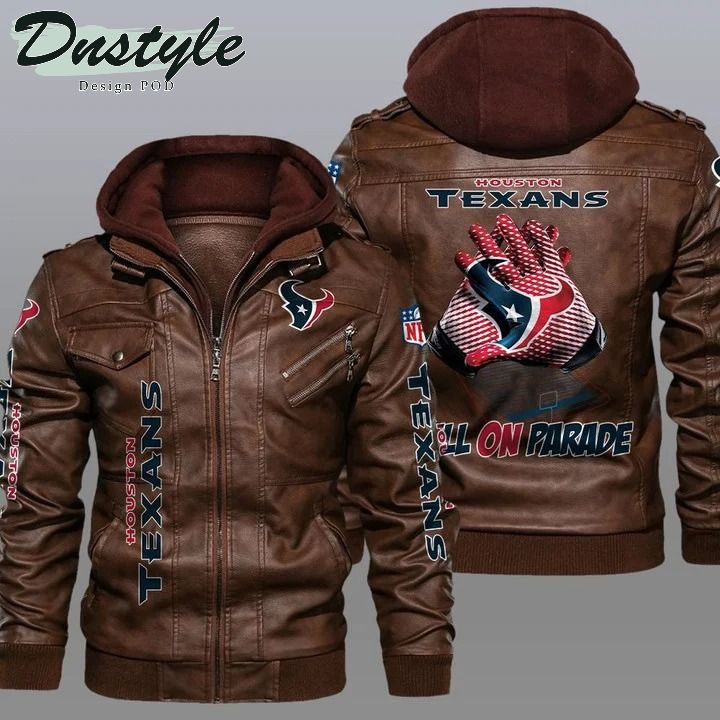 Houston texans NFL hooded leather jacket