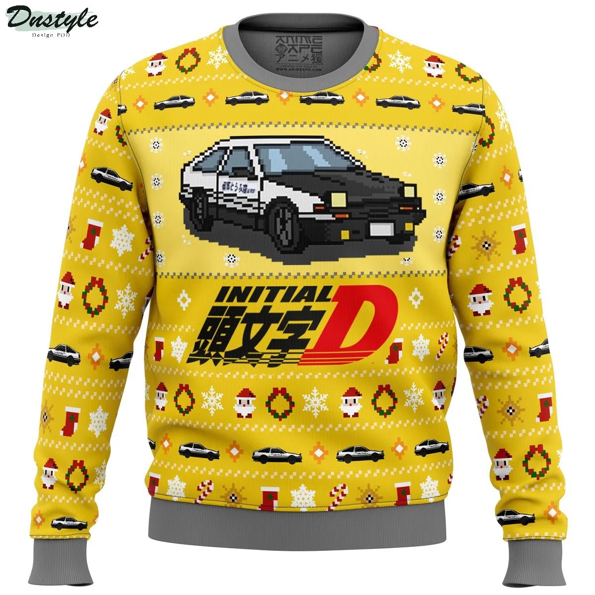 Initial D Classic Toyota Car Ugly Christmas Sweater