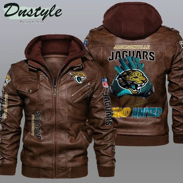 Jacksonville jaguars NFL hooded leather jacket 1