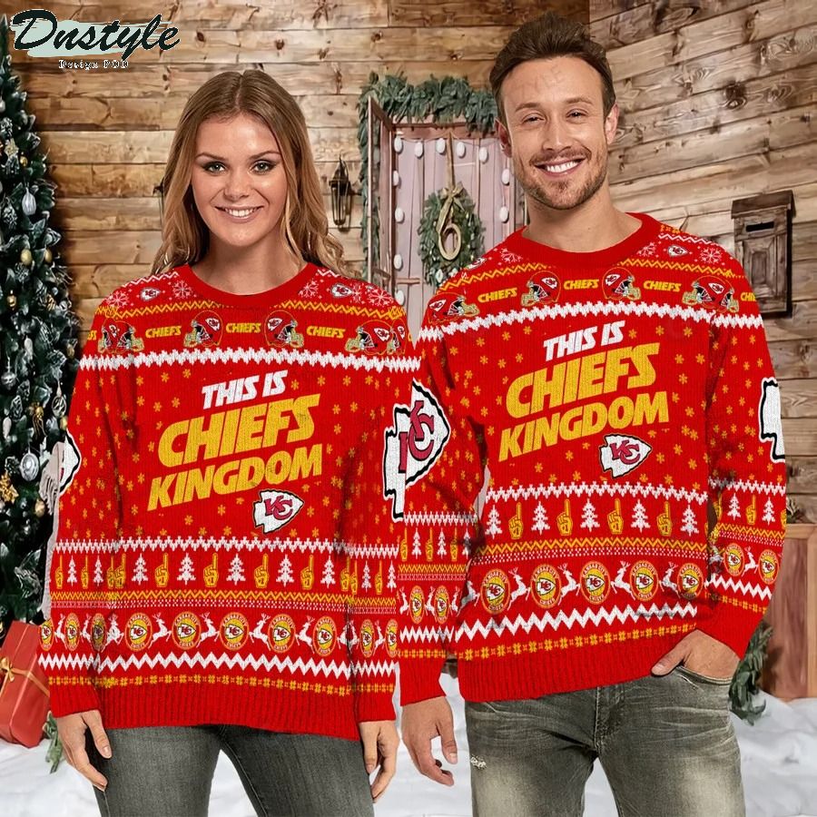 Kansas city chiefs this is chiefs kingdom personalized ugly christmas sweater