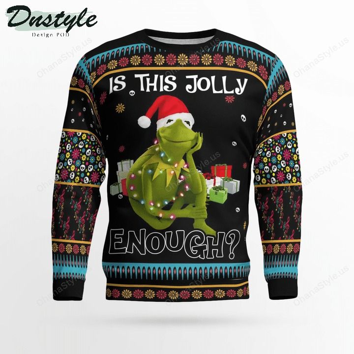 Kermit the frog muppet is this jolly enough ugly christmas sweater 3