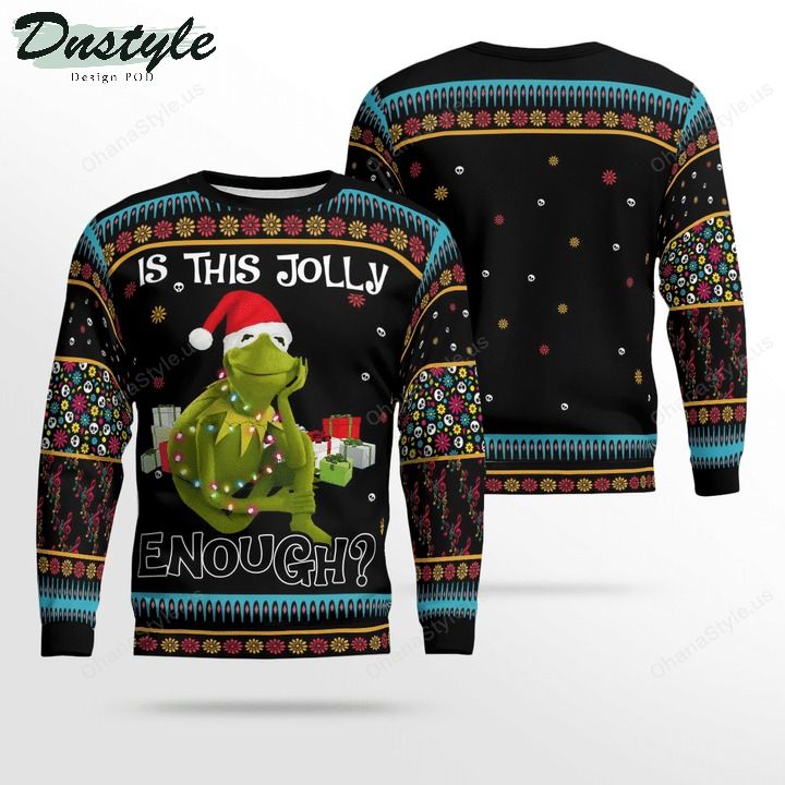 Kermit the frog muppet is this jolly enough ugly christmas sweater