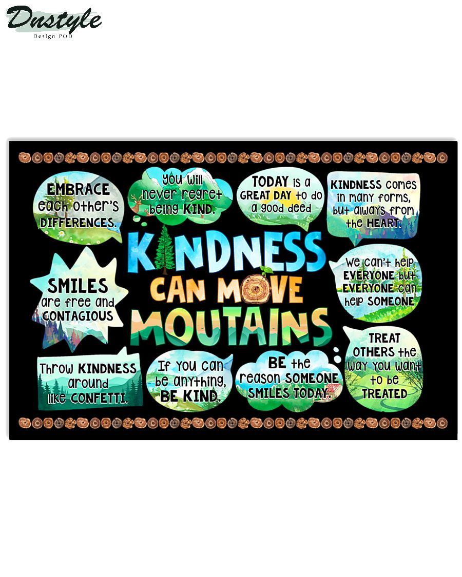 Kindness can move moutains classroom poster