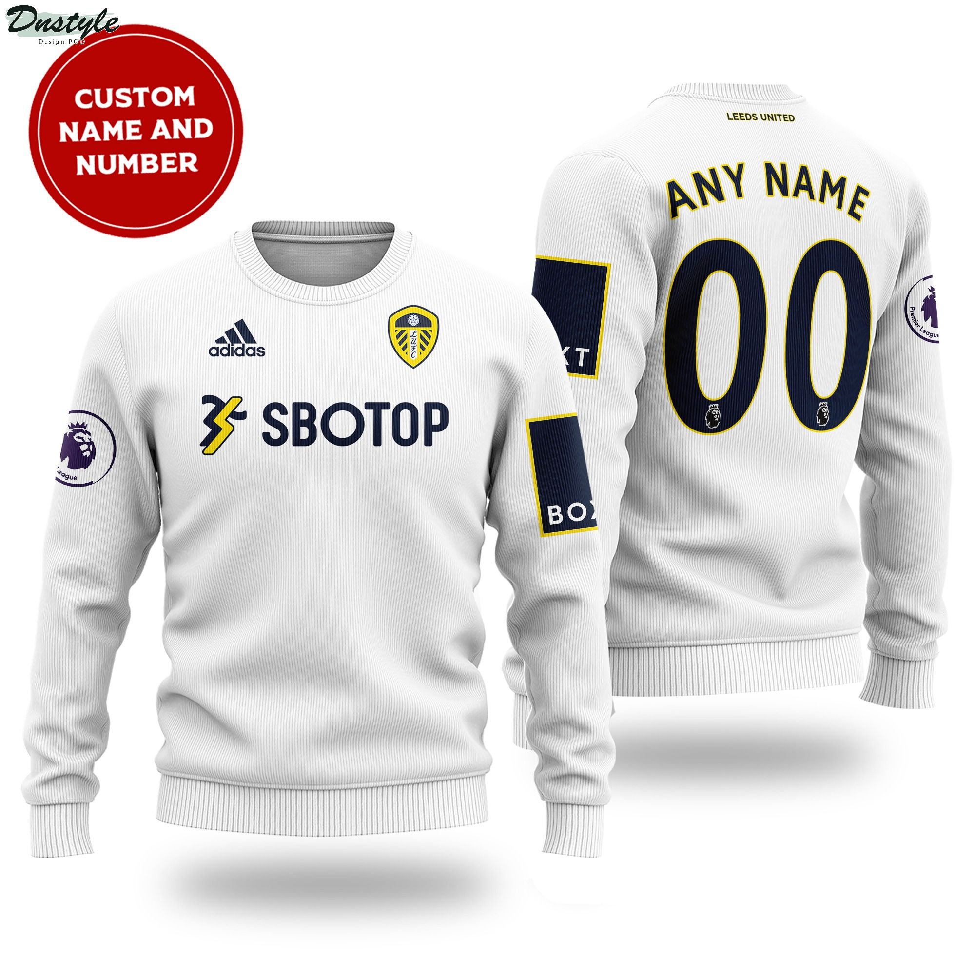 Leeds united custom name and number ugly sweater