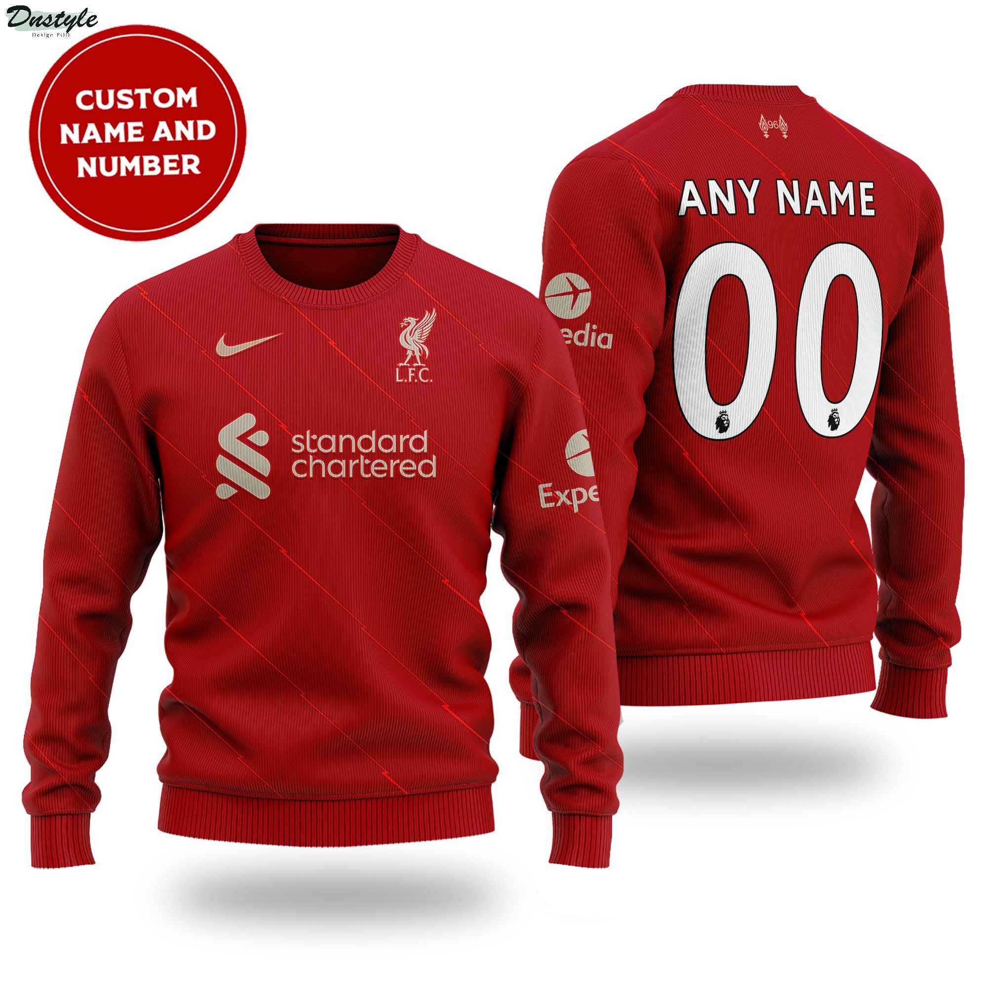 Liverpool home kit personalized ugly sweater
