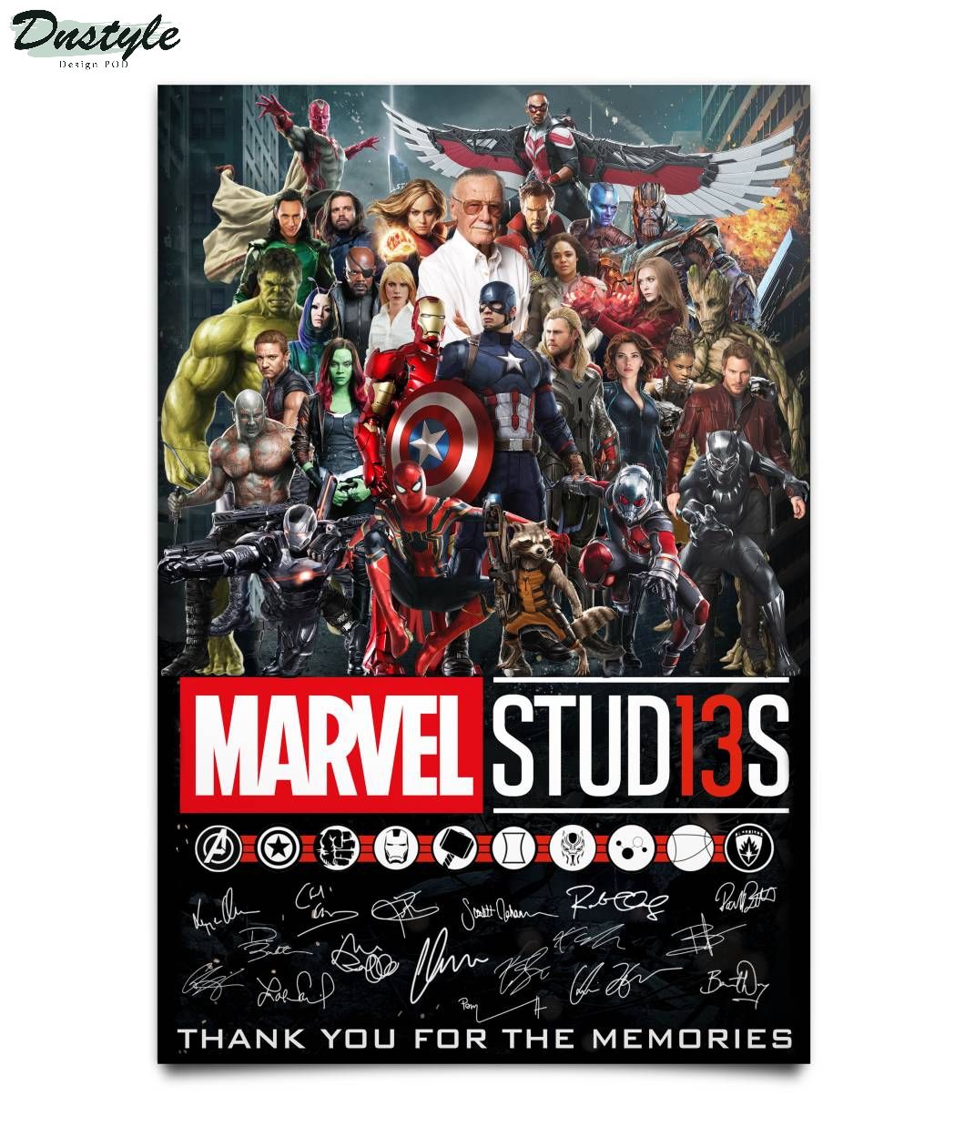 Marvel stud13s signature thank you for the memories poster