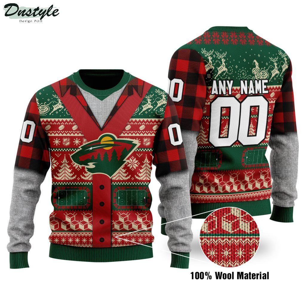 Minnesota Wild NHL personalized ugly christmas sweater 1