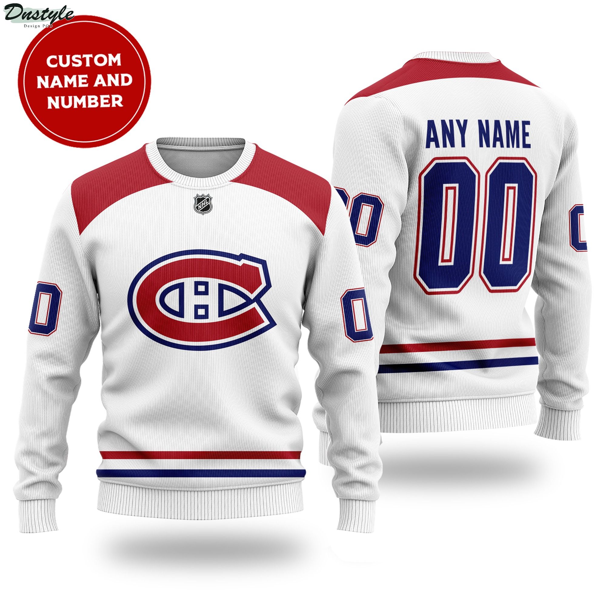 Montreal Canadiens NHL custom name and number ugly sweater