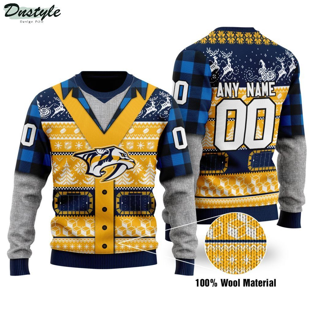 Nashville Predators NHL personalized ugly christmas sweater 1
