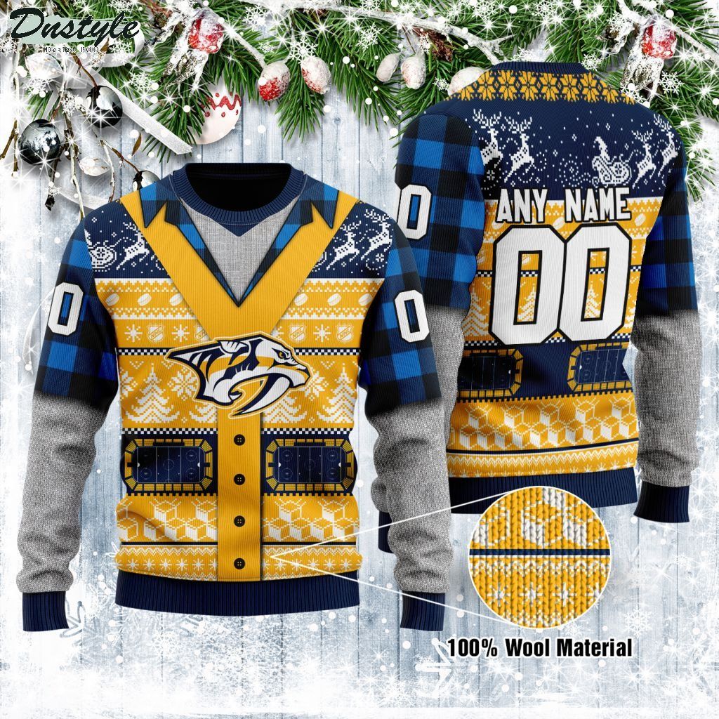 Nashville Predators NHL personalized ugly christmas sweater