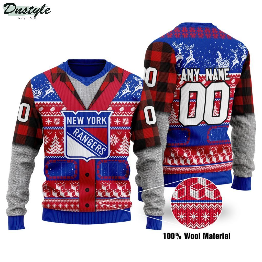 New York Rangers NHL personalized ugly christmas sweater 1