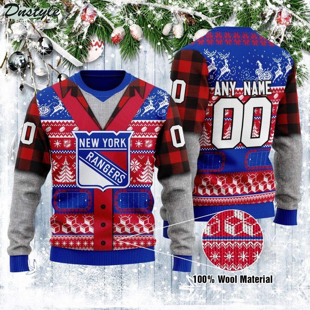 New York Rangers NHL personalized ugly christmas sweater