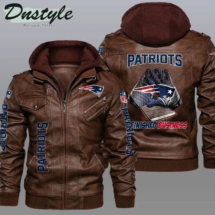 New england patriots NFL hooded leather jacket 1