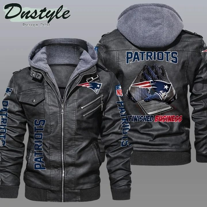 New england patriots NFL hooded leather jacket