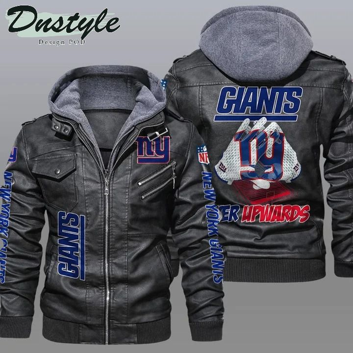 New york giants NFL hooded leather jacket