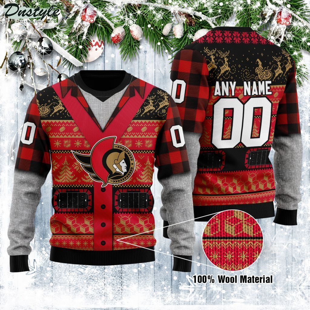 Ottawa Senators NHL personalized ugly christmas sweater