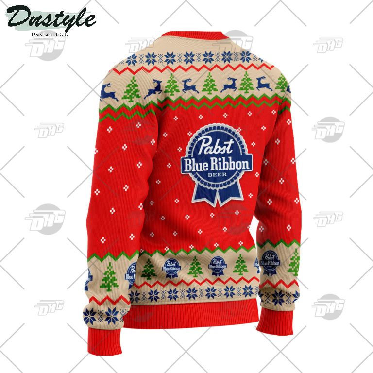 Pabst Blue Ribbon Beer Grinch I Will Drink Here Or There Ugly Christmas Sweater 2