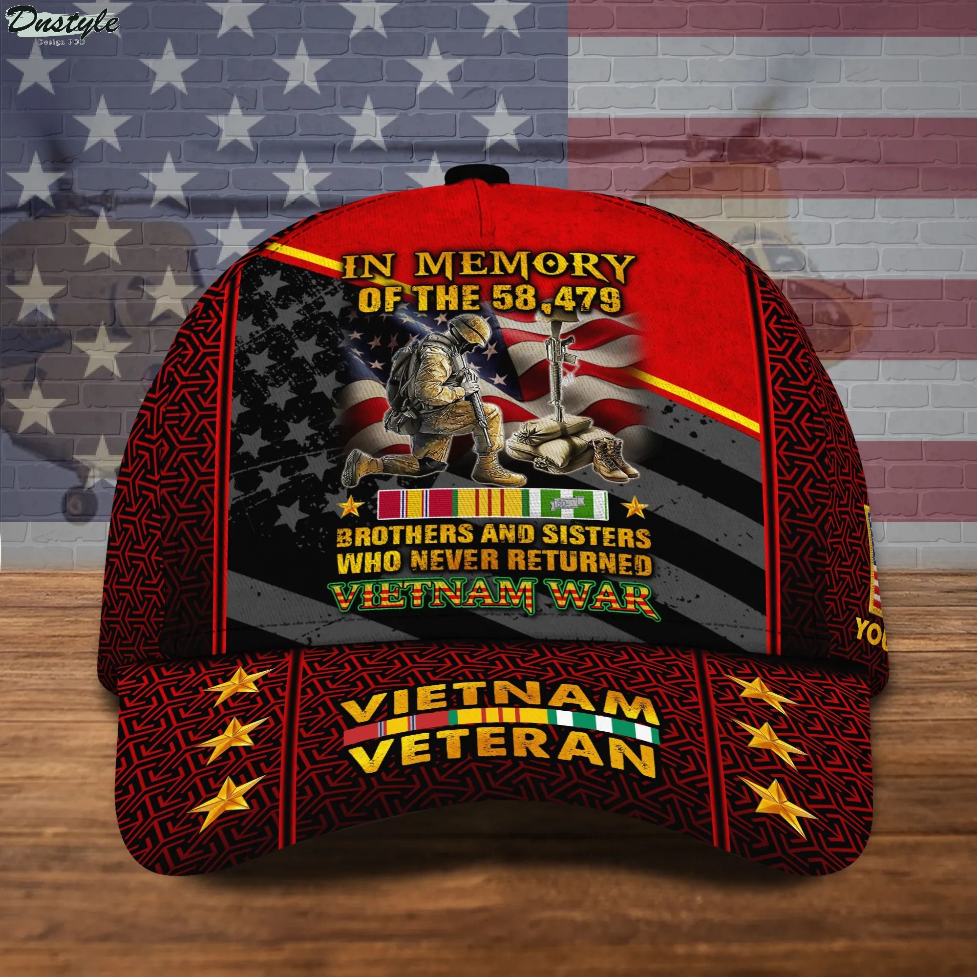 Personalized Vietnam Veteran In Memory Of The 58479 classic cap 1