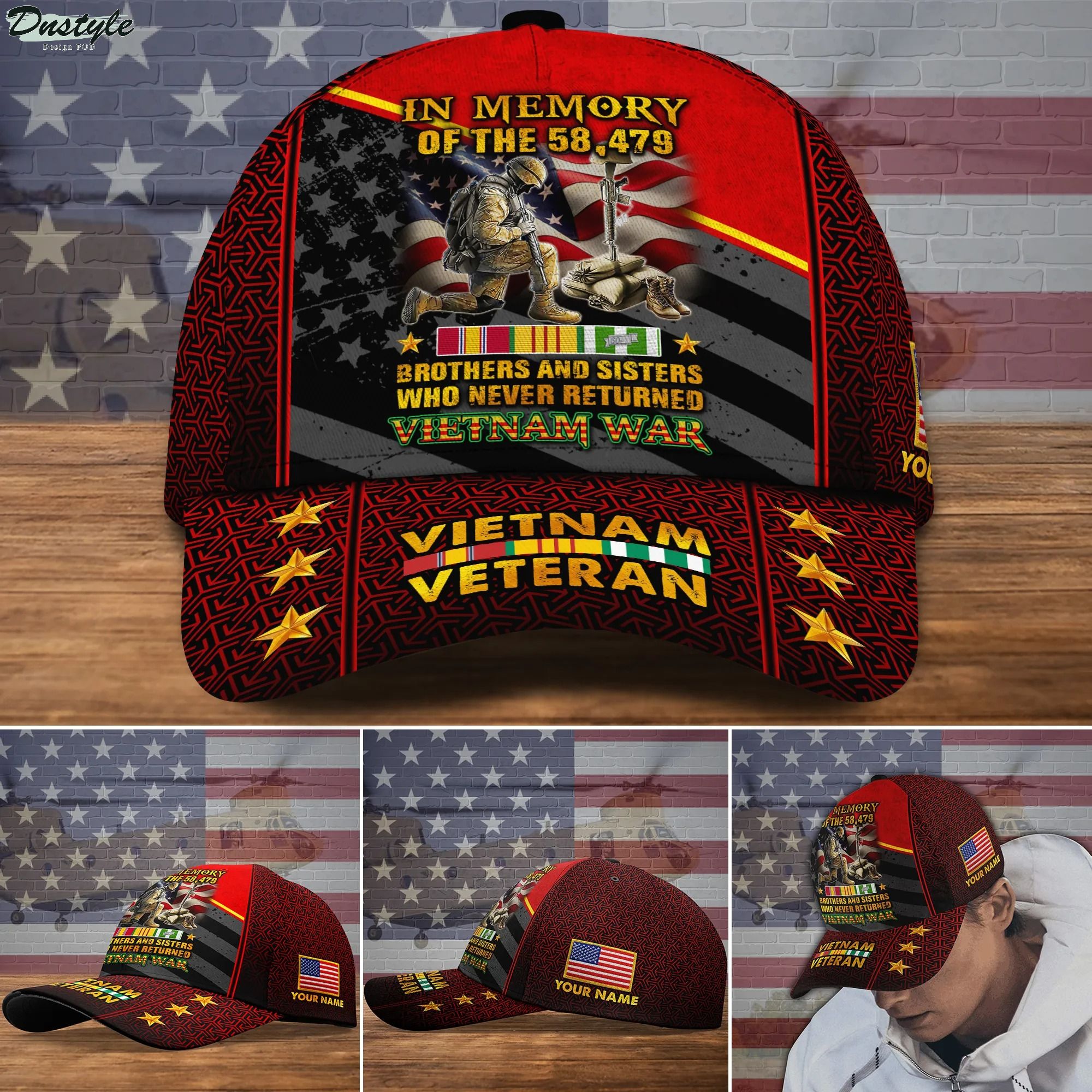 Personalized Vietnam Veteran In Memory Of The 58479 classic cap