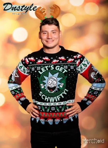 Rick and Morty Let's Get Schwifty Ugly Christmas Sweater 1