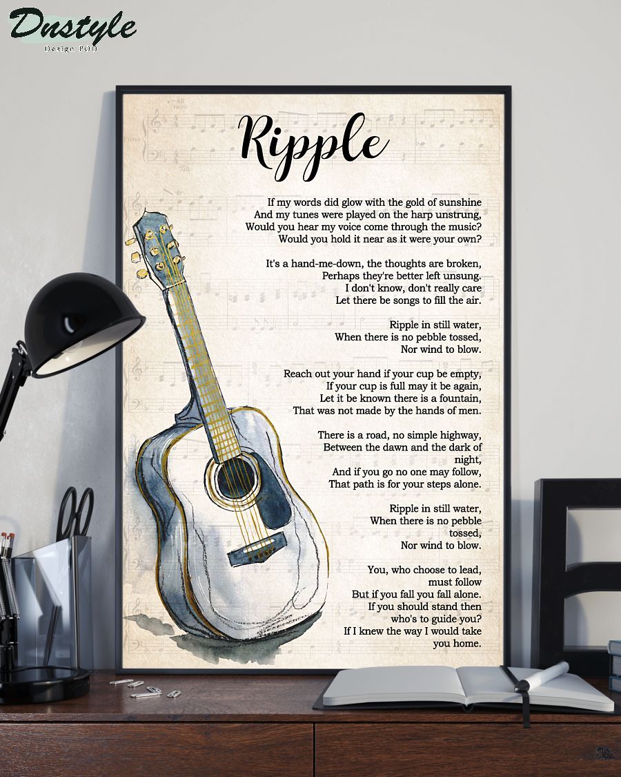 Ripple lyrics guitar poster 1