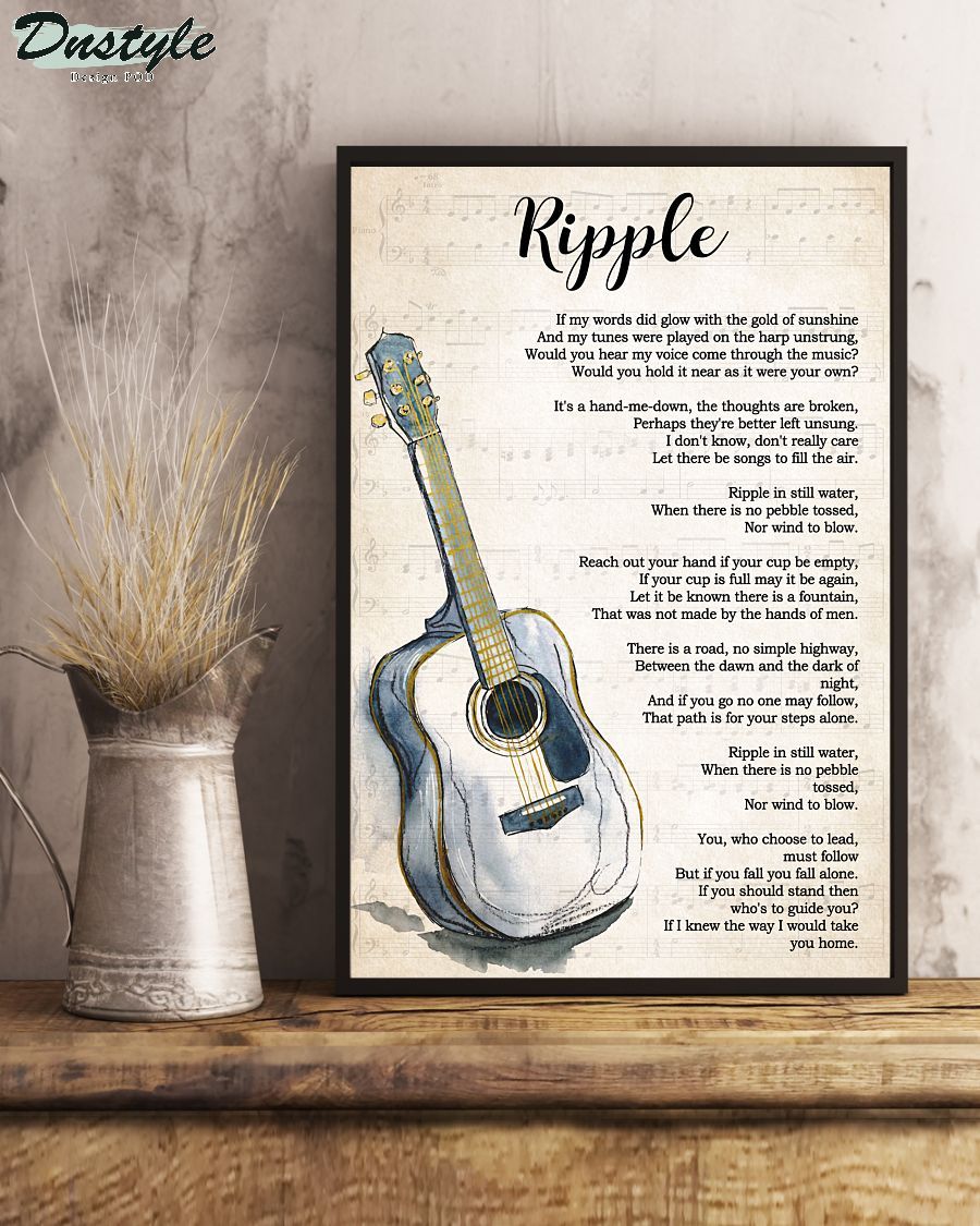 Ripple lyrics guitar poster 2