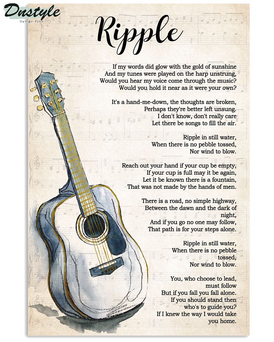 Ripple lyrics guitar poster