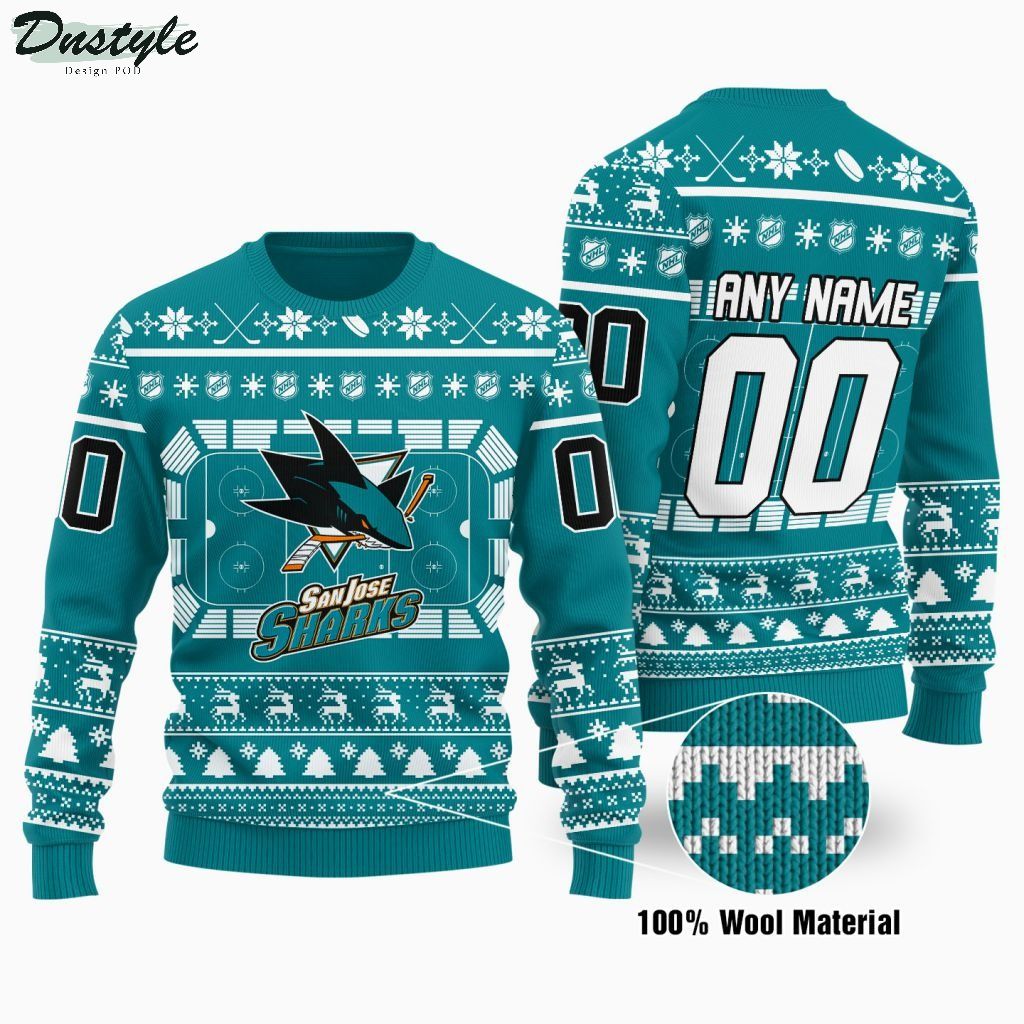 San Jose Sharks NHL personalized ugly christmas sweater 1