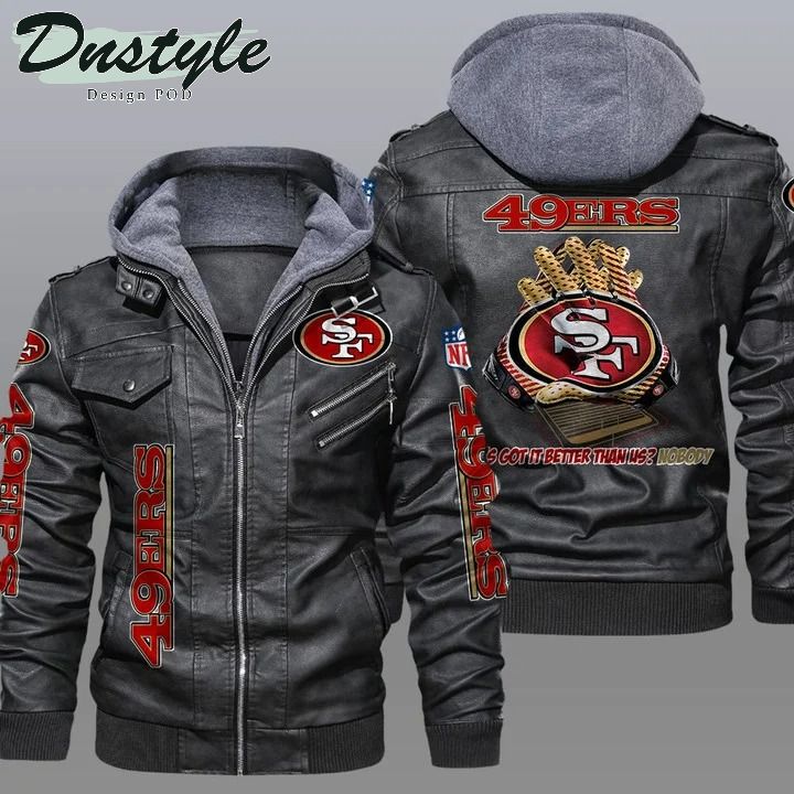 San francisco 49ers NFL hooded leather jacket