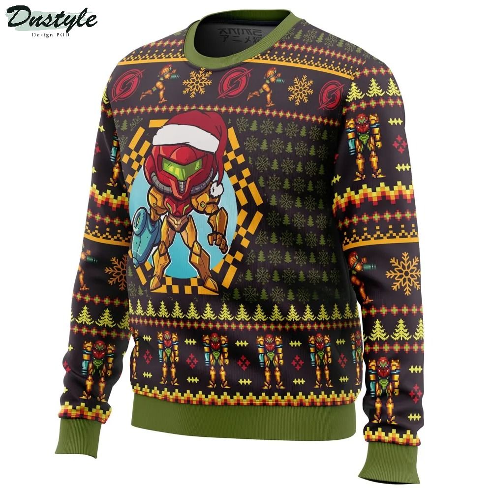 Santa Samus Aran Metroid Ugly Christmas Sweater 1