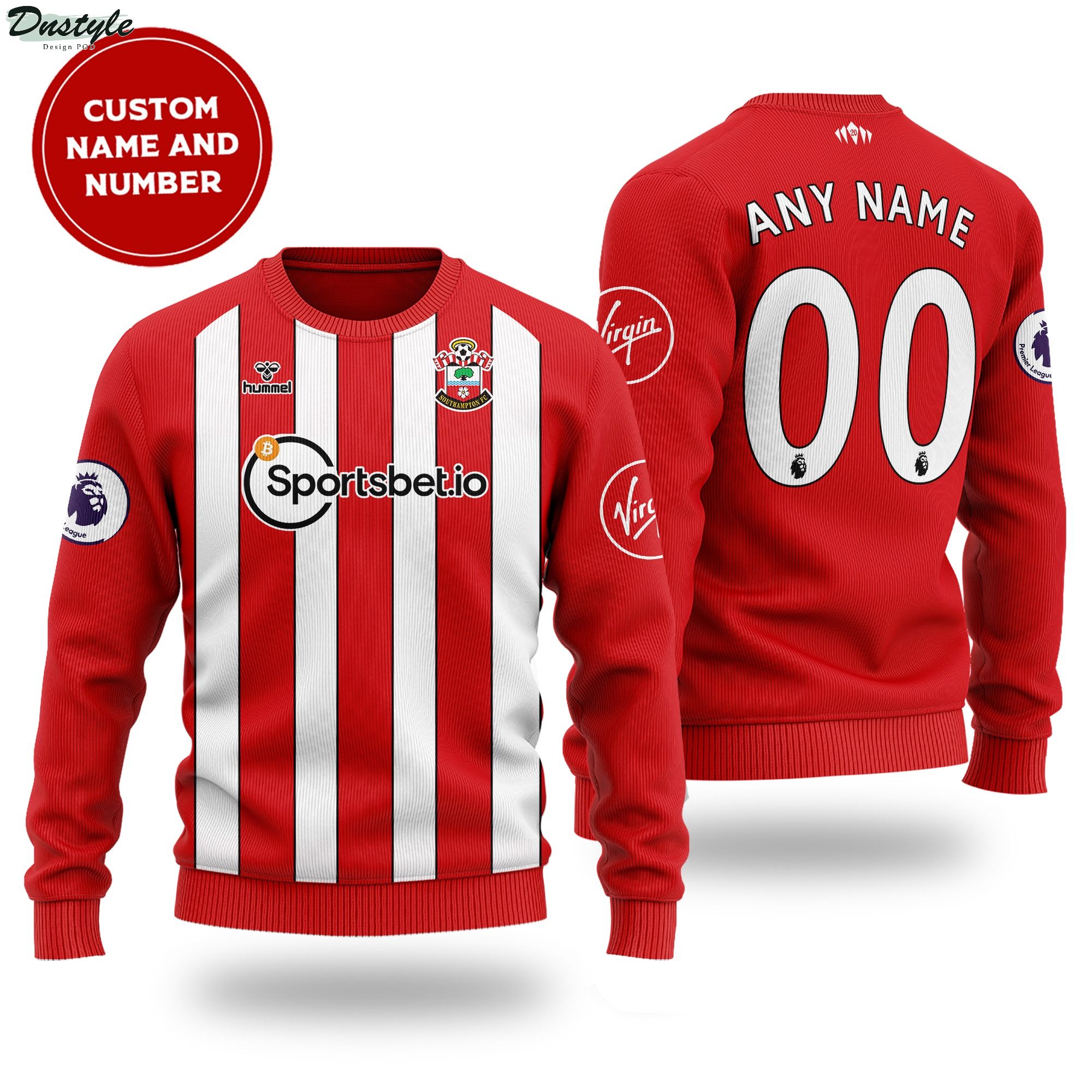 Southampton custom name and number ugly sweater