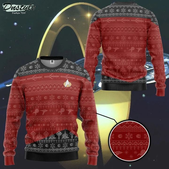 Star trek the next generation 1987 red ugly christmas sweater