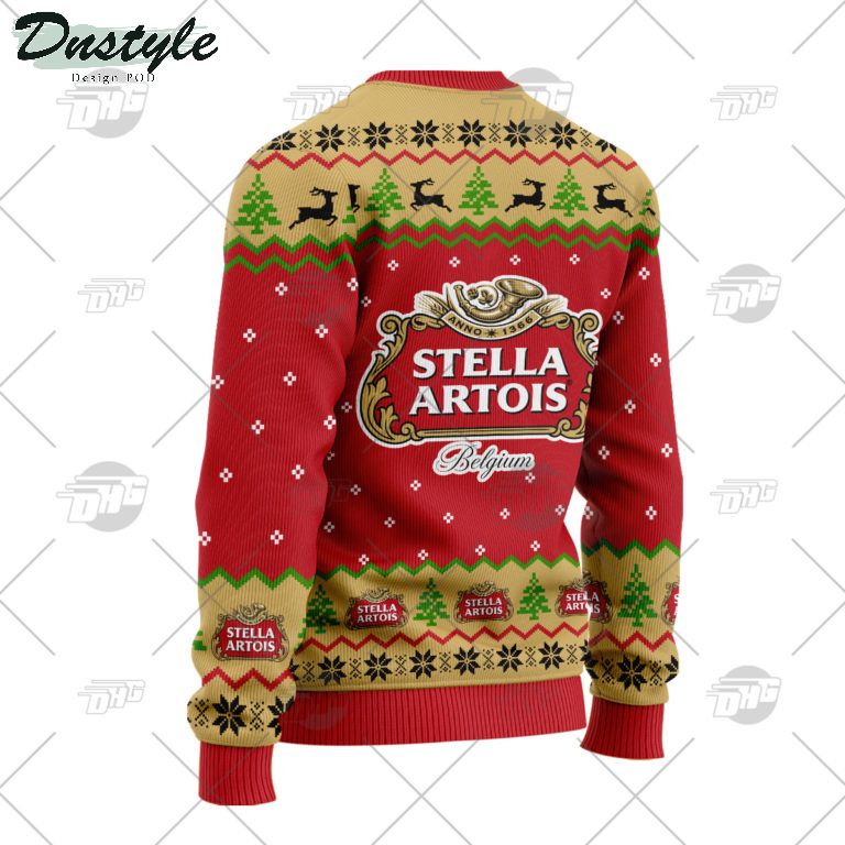 Stella Artois Beer Grinch I Will Drink Here Or There Ugly Christmas Sweater 2
