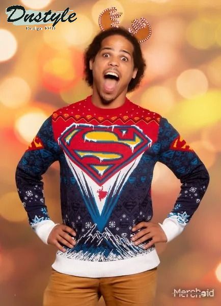 Superman Seasonal Solitude Ugly Christmas Sweater 1
