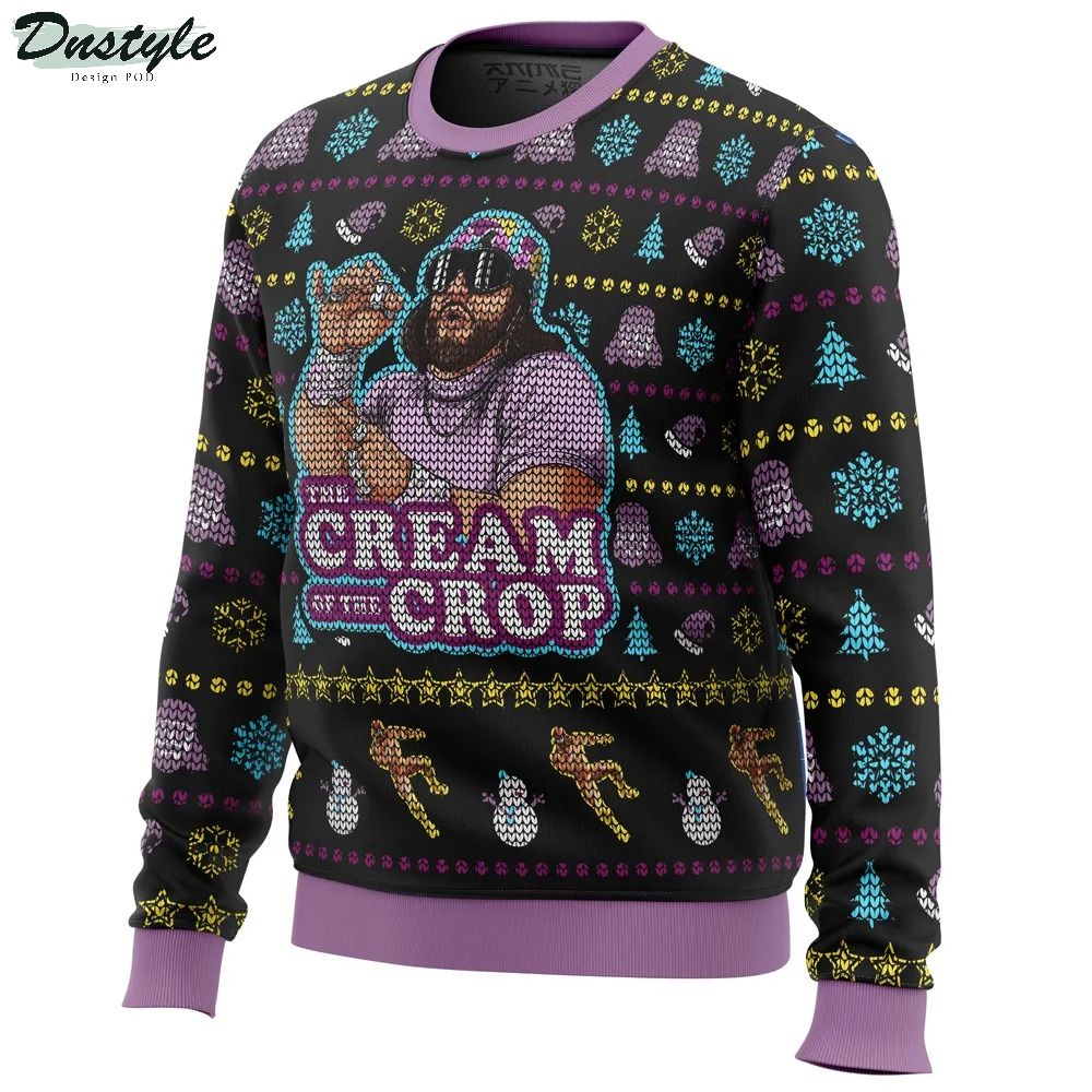 The cream of the crop randy savage pro wrestling ugly christmas sweater 1