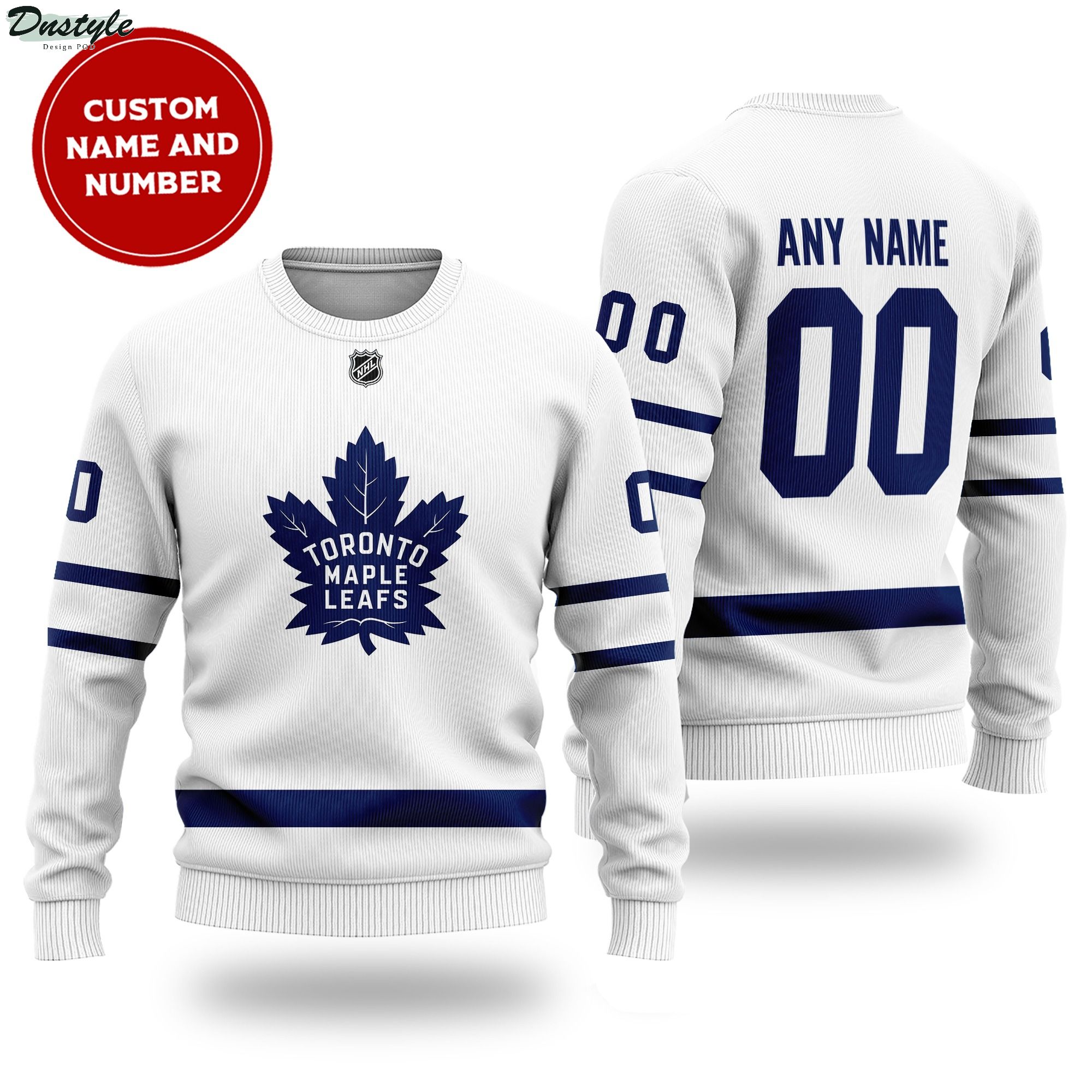 Toronto Maple Leafs NHL custom name and number ugly sweater