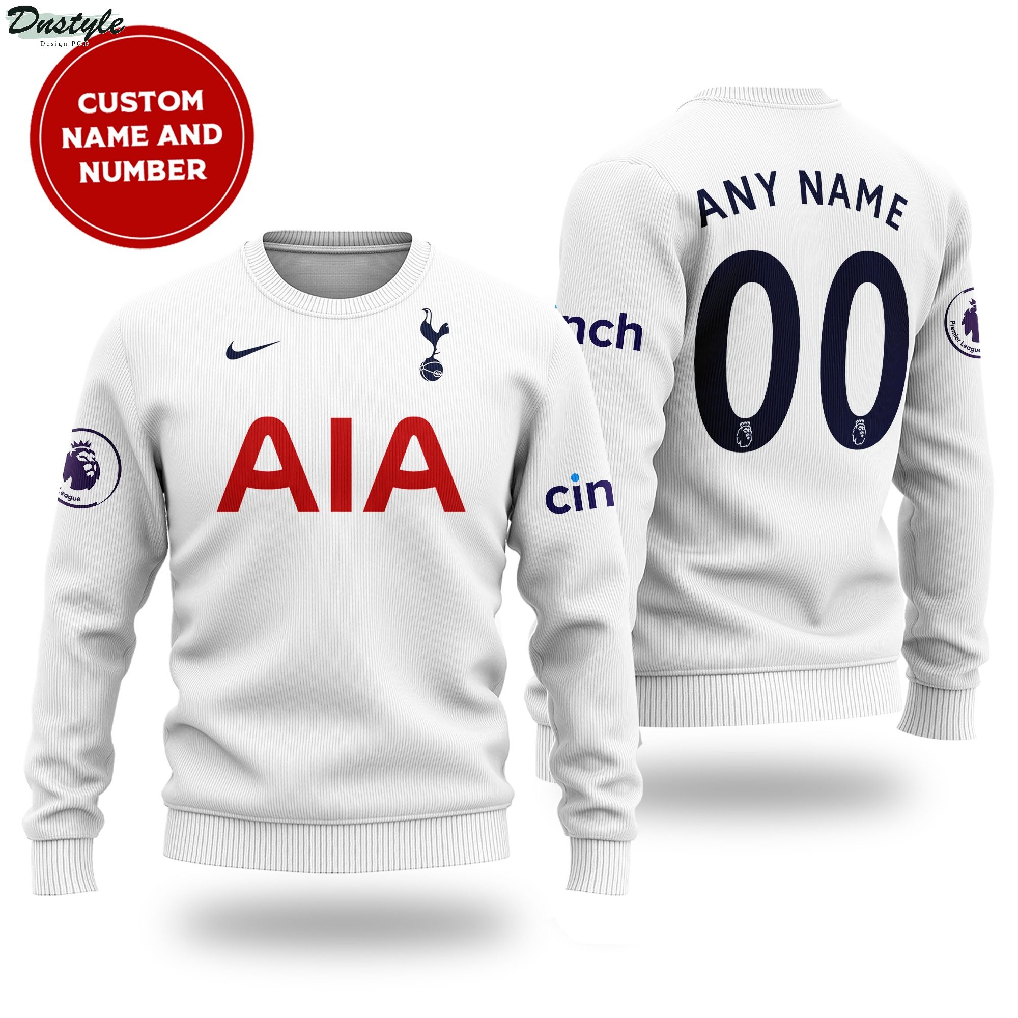 Tottenham Hotspur custom name and number ugly sweater